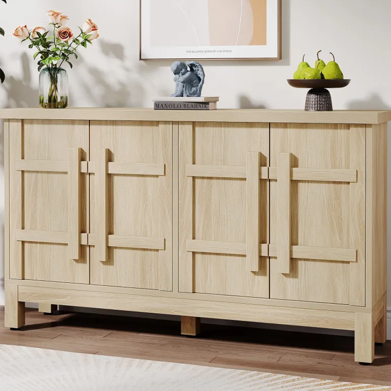 Flash Sale Tribesigns 55" Sideboard Buffet, Farmhouse Sideboard Cabinet Credenzas with Storage