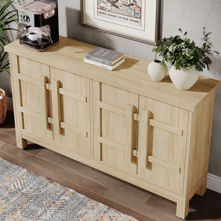 Flash Sale Tribesigns 55" Sideboard Buffet, Farmhouse Sideboard Cabinet Credenzas with Storage