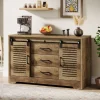 Shop Tribesigns 47" Sideboard Buffet, Farmhouse Buffet Cabinet With Sliding Doors & Adjustable Shelves