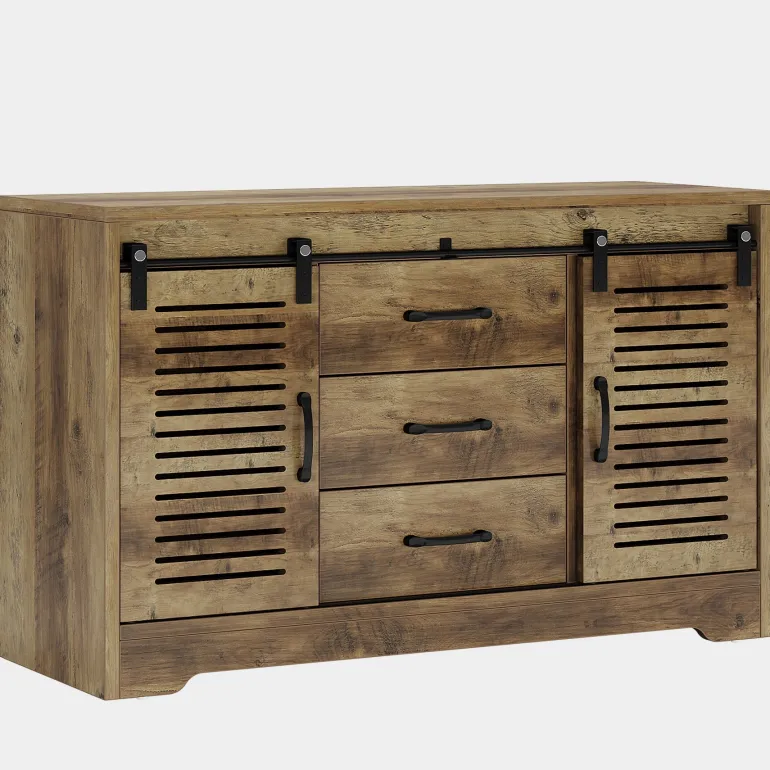 Shop Tribesigns 47" Sideboard Buffet, Farmhouse Buffet Cabinet With Sliding Doors & Adjustable Shelves