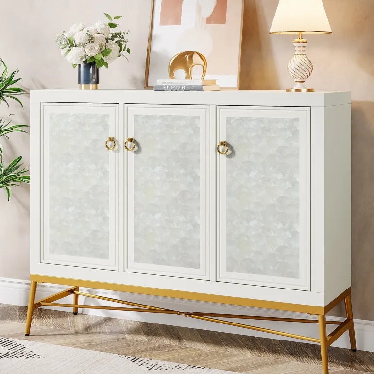 Outlet Tribesigns 45" Sideboard Buffet, Kitchen Storage Cabinet with Adjustable Shelves