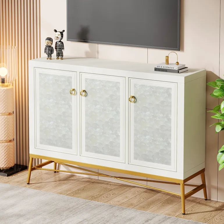 Outlet Tribesigns 45" Sideboard Buffet, Kitchen Storage Cabinet with Adjustable Shelves