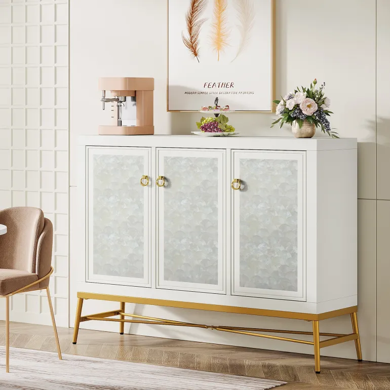 Outlet Tribesigns 45" Sideboard Buffet, Kitchen Storage Cabinet with Adjustable Shelves