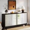 Flash Sale Tribesigns 59" Sideboard Buffet, Modern Credenzas Storage Cabinet with 4 Acrylic Mirror Doors