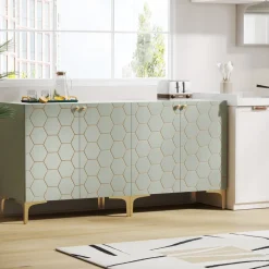 Sale Tribesigns 31.5" Sideboard Buffet Set of 2, Modern Storage Cabinet with Doors