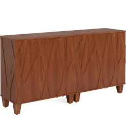 Best Sale Tribesigns 55" Sideboard Buffet Storage Credenza Cabinet with Solid Wood Legs