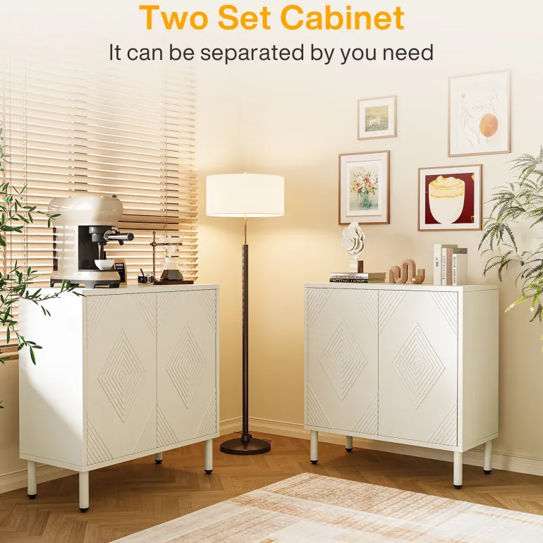Best Sale Tribesigns 57" Sideboard Buffet, Storage Buffet Cabinet with Adjustable Shelves