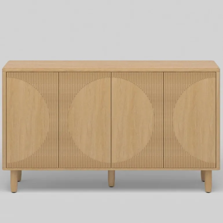 Sale Tribesigns 59.4" Sideboard Buffet, White Credenza Storage Cabinet with Doors