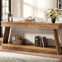 Best Tribesigns 70.8" Sofa Table, Farmhouse Console Table Entryway Table with Storage