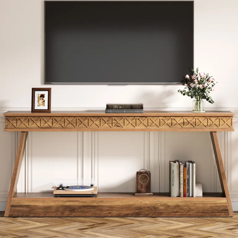 Best Tribesigns 70.8" Sofa Table, Farmhouse Console Table Entryway Table with Storage
