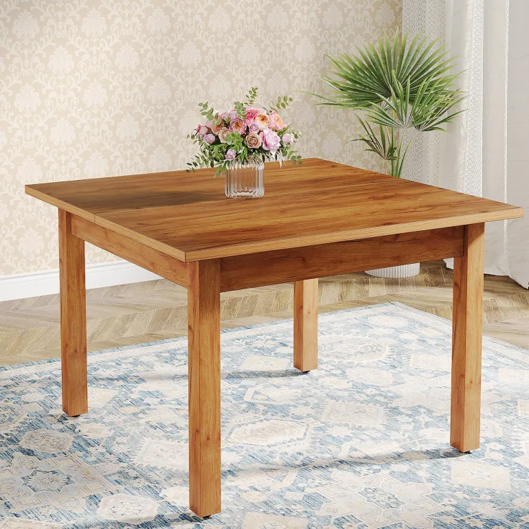 Flash Sale Tribesigns 39.4'' Square Dining Table Kitchen Table with Solid Wood Legs for 4