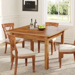 Flash Sale Tribesigns 39.4'' Square Dining Table Kitchen Table with Solid Wood Legs for 4