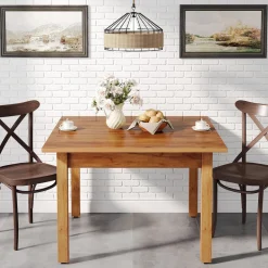 Flash Sale Tribesigns 39.4'' Square Dining Table Kitchen Table with Solid Wood Legs for 4