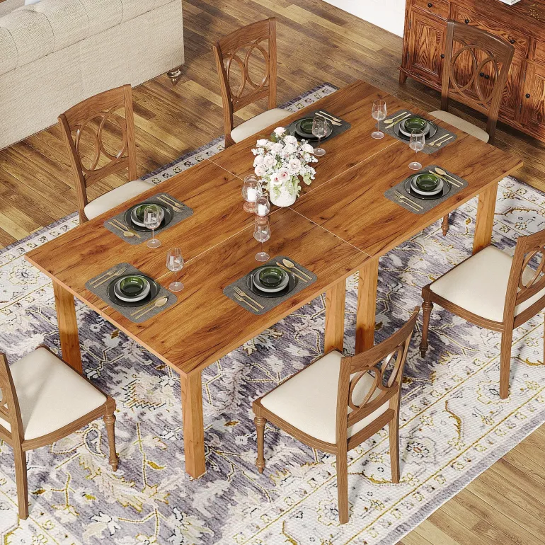 Flash Sale Tribesigns 39.4'' Square Dining Table Kitchen Table with Solid Wood Legs for 4