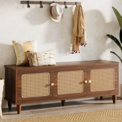 Discount Tribesigns 55" Storage Bench, 2 - Tier Shoe Bench with Lift Top Storage