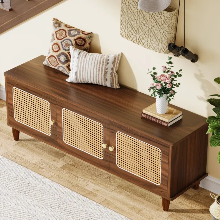 Discount Tribesigns 55" Storage Bench, 2 - Tier Shoe Bench with Lift Top Storage
