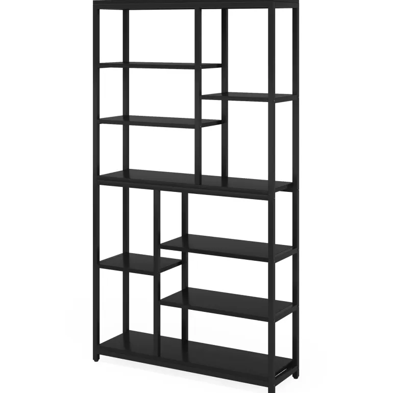 New Tribesigns 79" Tall Bookshelf, 8 - Tier Staggered Etagere Bookcase Shelving Unit