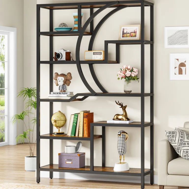 Cheap Tribesigns 69" Tall Bookshelf, Freestanding Etagere Bookcase Open Display Shelf