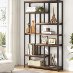 Outlet Tribesigns 79" Tall Bookshelf, 7-Tier Bookcase Open Display Shelves