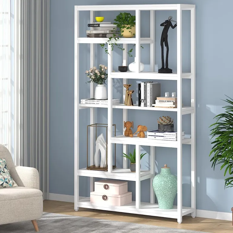 Outlet Tribesigns 79" Tall Bookshelf, 7-Tier Bookcase Open Display Shelves