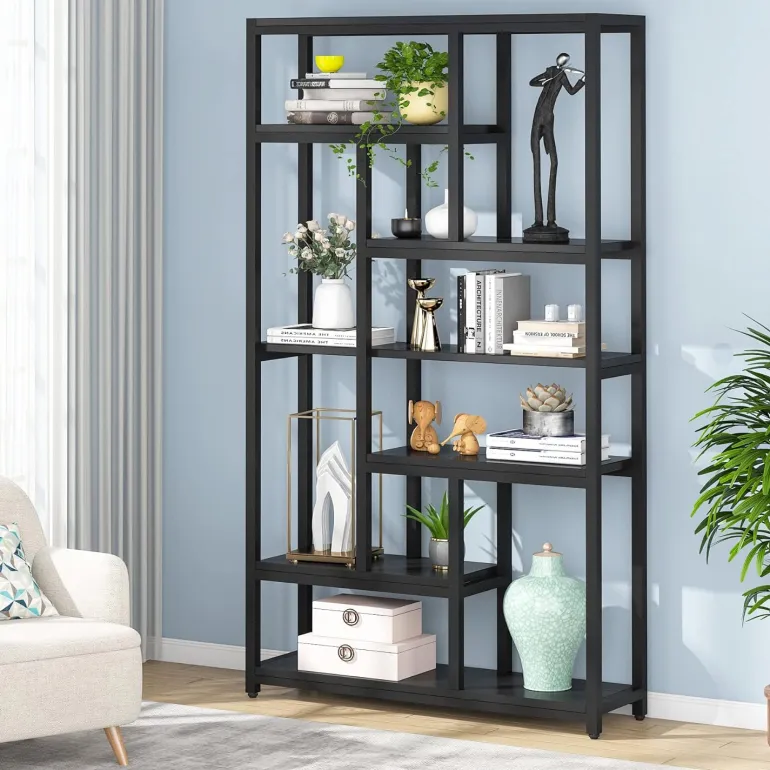 Outlet Tribesigns 79" Tall Bookshelf, 7-Tier Bookcase Open Display Shelves