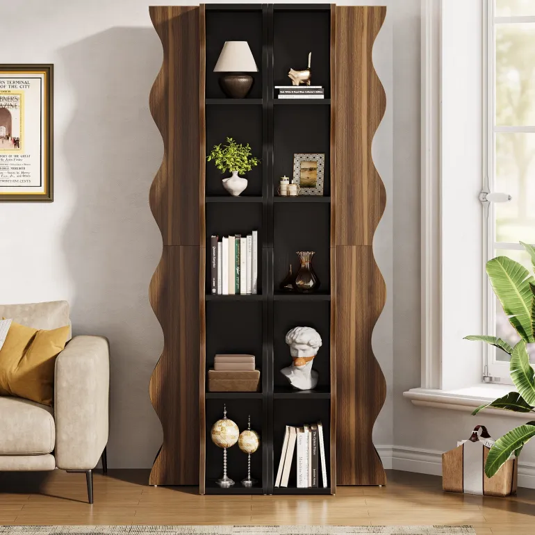Online Tribesigns 70.8" Tall Corner Shelf, 6 - Tier Bookshelf Display Shelves Storage Organizer
