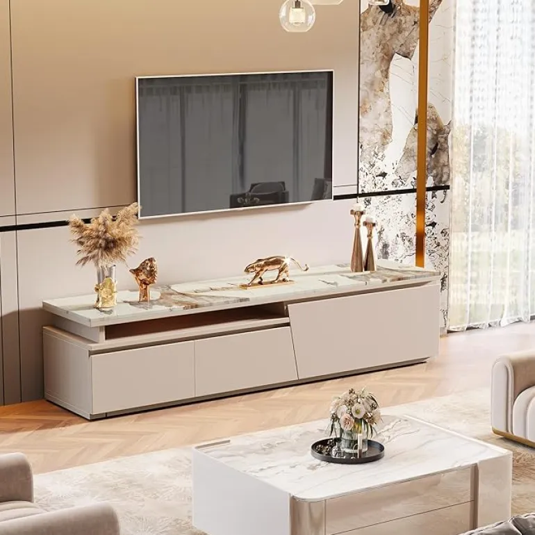 Best Tribesigns 70.8" TV Stand, Modern Entertainment Center with 3 Drawers Storage