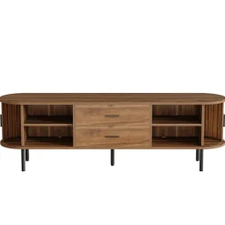 Online Tribesigns 70" TV Stand, Modern Media Console with Storage and Sliding Tambour Door