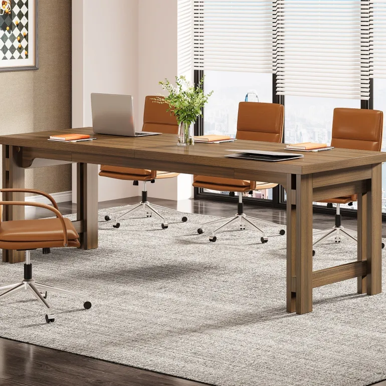 Clearance Tribesigns 79" Two - person Desk, Extra Long Office Computer Desk Workstations