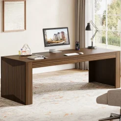 Cheap Tribesigns 79" Two Person Desk, Computer Desk Double Office Desk