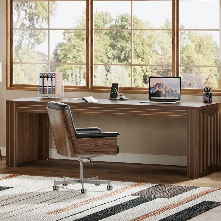 Cheap Tribesigns 79" Two Person Desk, Computer Desk Double Office Desk