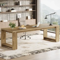 Shop Tribesigns 86" Two Person Desk, Long Computer Desk Conference Table