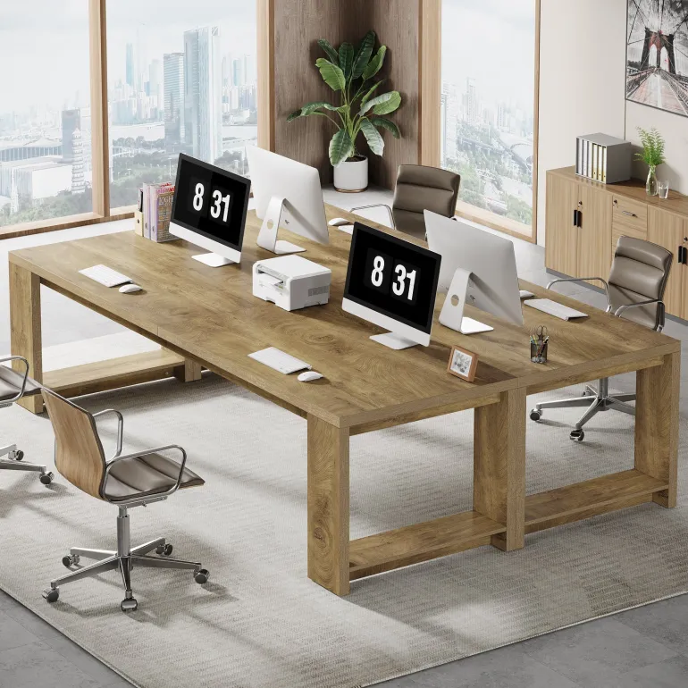 Shop Tribesigns 86" Two Person Desk, Long Computer Desk Conference Table