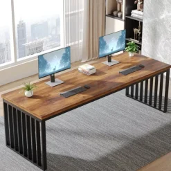 Best Sale Tribesigns 78.74" Two Person Desk, Long Executive Desk Double Computer Desk