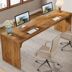 Best Tribesigns 78.7" Two Person Desk, Wood Long Computer Desk Double Desk