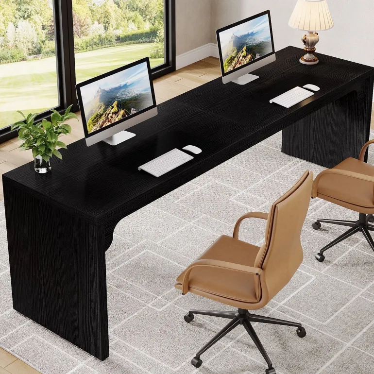 Best Tribesigns 78.7" Two Person Desk, Wood Long Computer Desk Double Desk