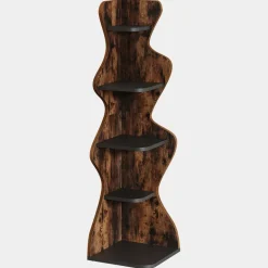Outlet Tribesigns 69" Wood Bookshelf, 5 - Tier Corner Shelf Storage Plant Stand