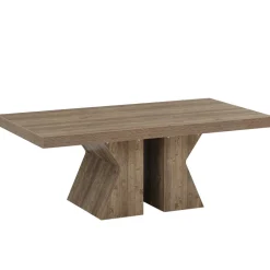 Hot Tribesigns 47" Wood Coffee Table, Rectangular Center Table Snack Table
