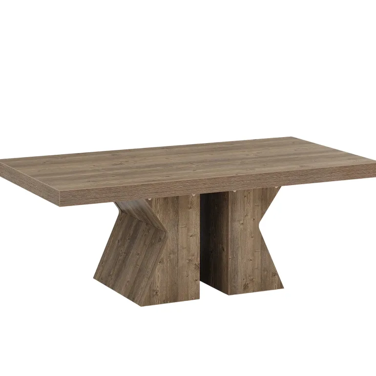 Hot Tribesigns 47" Wood Coffee Table, Rectangular Center Table Snack Table