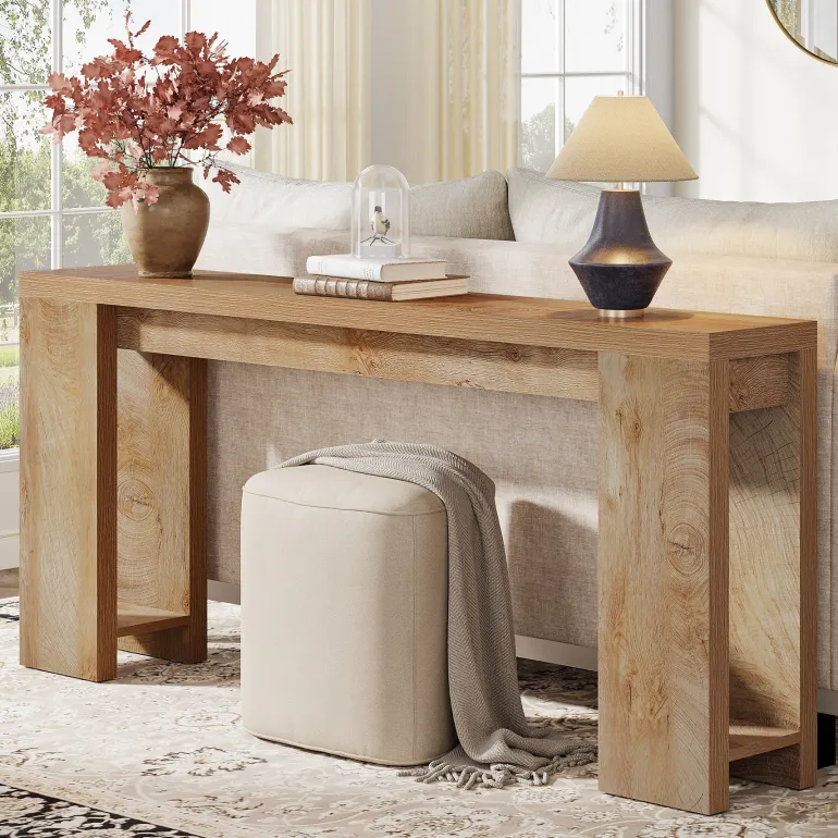 Store Tribesigns 70.9" Wood Console Table, Farmhouse Sofa Table Entryway Table