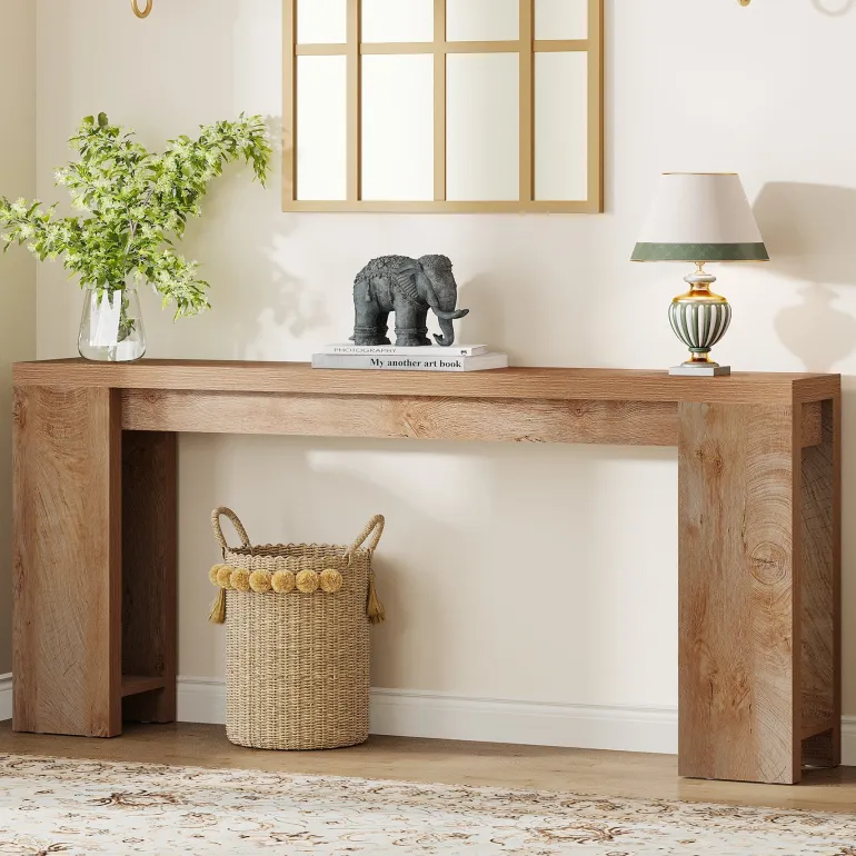 Store Tribesigns 70.9" Wood Console Table, Farmhouse Sofa Table Entryway Table