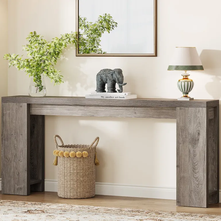Store Tribesigns 70.9" Wood Console Table, Farmhouse Sofa Table Entryway Table