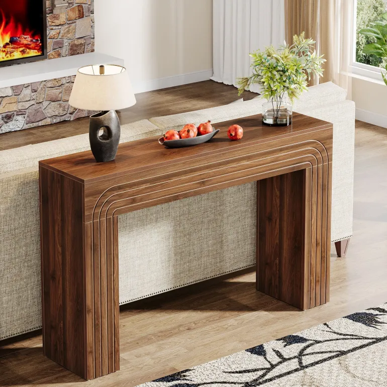 Store Tribesigns 55" Wood Console Table, Farmhouse Sofa Table Hallway Table