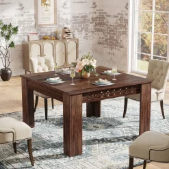 Flash Sale Tribesigns 43" Wood Dining Table, Small Square Kitchen Table for 4