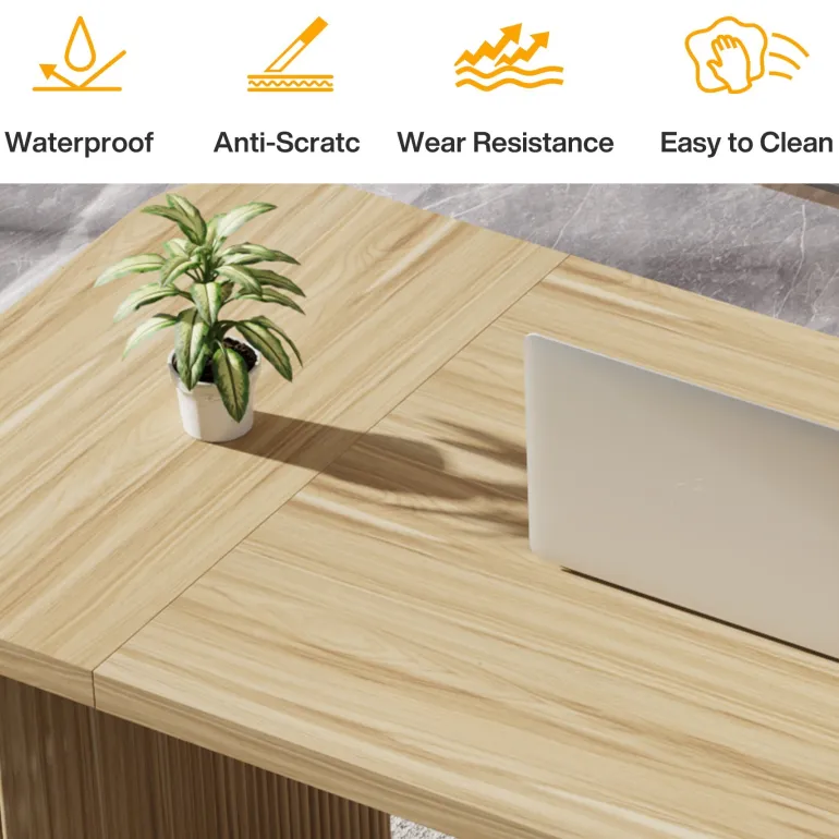 Clearance Tribesigns 62.2" Wood Executive Desk Simple Rectangular Computer Desk Writing Table