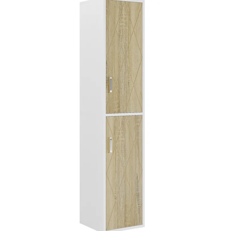 Hot Tribesigns 75" Wood Storage Cabinet, Free - Standing Cube Cabinet with 6 Shelves