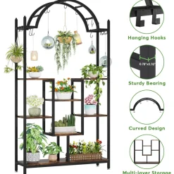 Outlet Tribesigns Arched Plant Stand, 74.8