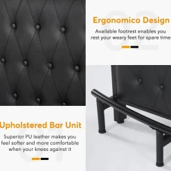 Clearance Tribesigns Bar Unit for Liquor, Home Entertainment Bar with Storage and Footrest