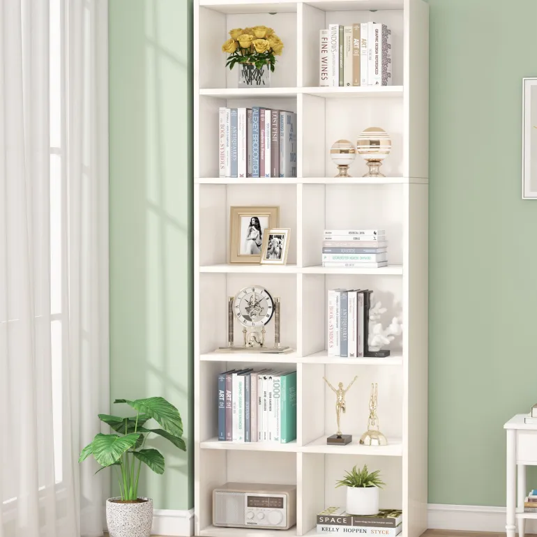 Shop Tribesigns Bookcase, 70.9" Modern Bookshelf with 12 Cube Storage