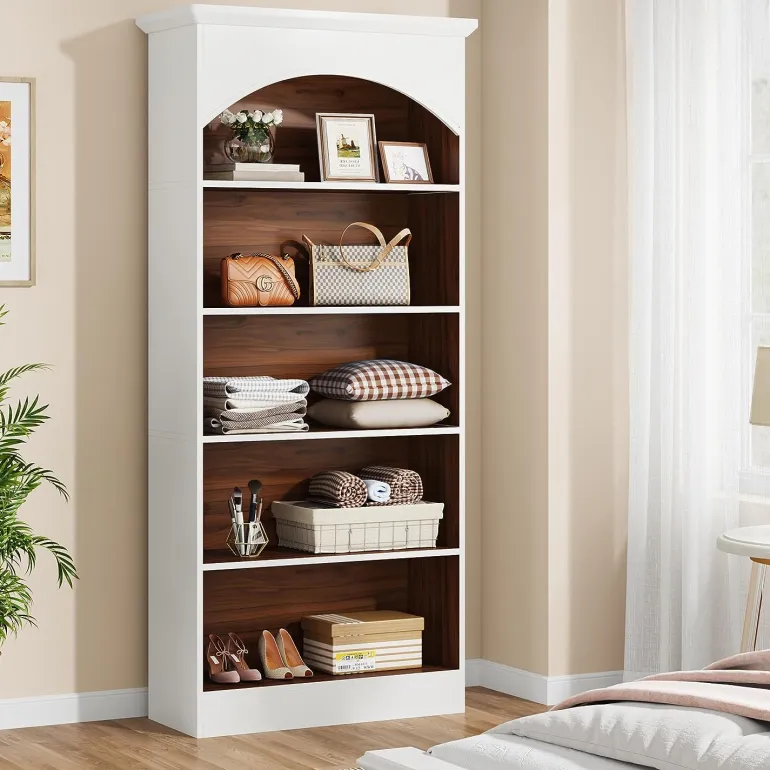 New Tribesigns Bookcase, 70.9" Tall Bookshelf with 5-Tier Storage Shelves